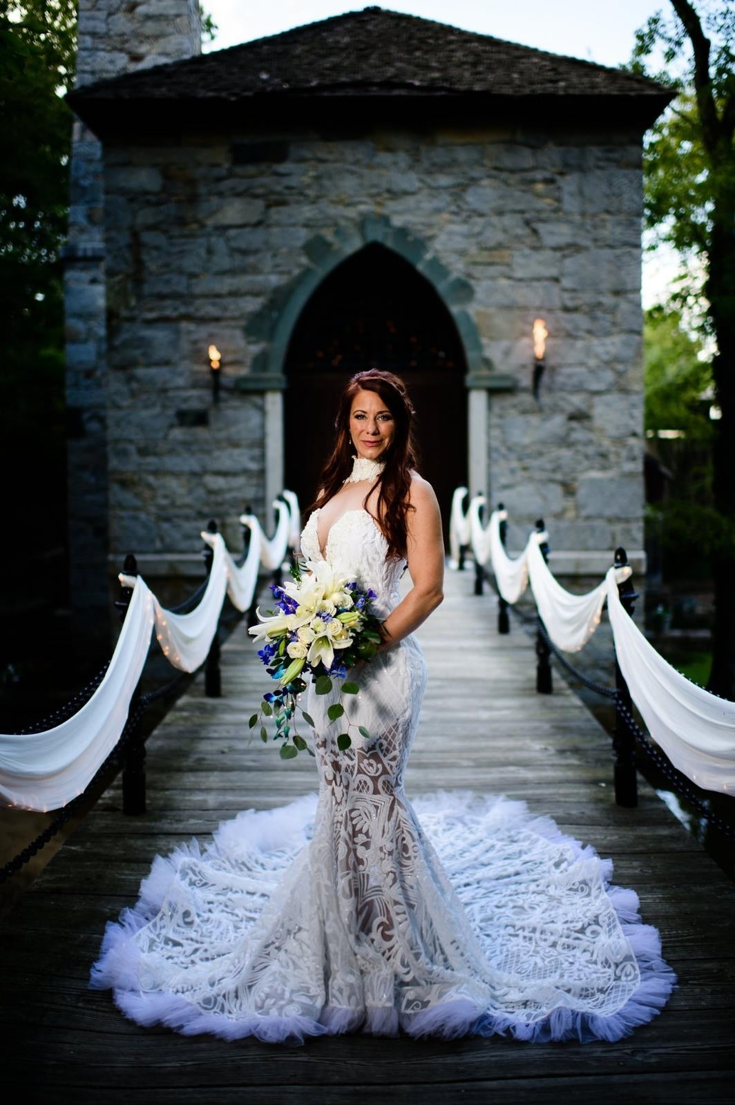 Crystal Pearl Tulle Mermaid Gown