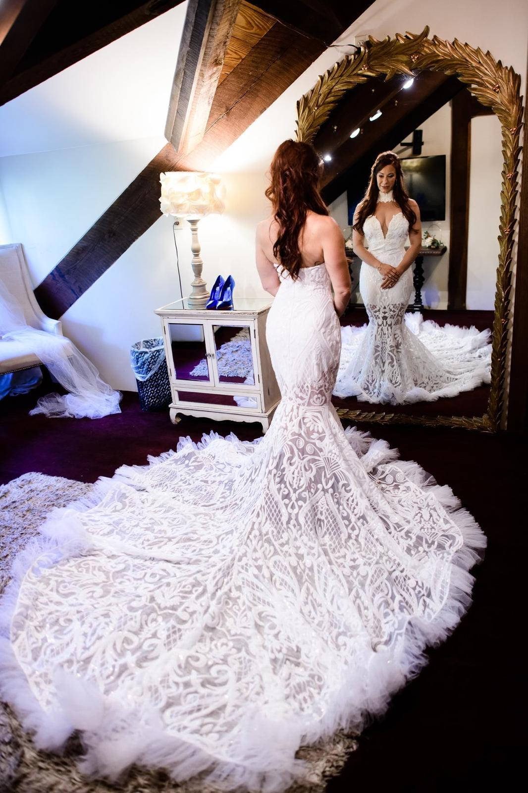 Crystal Pearl Tulle Mermaid Gown