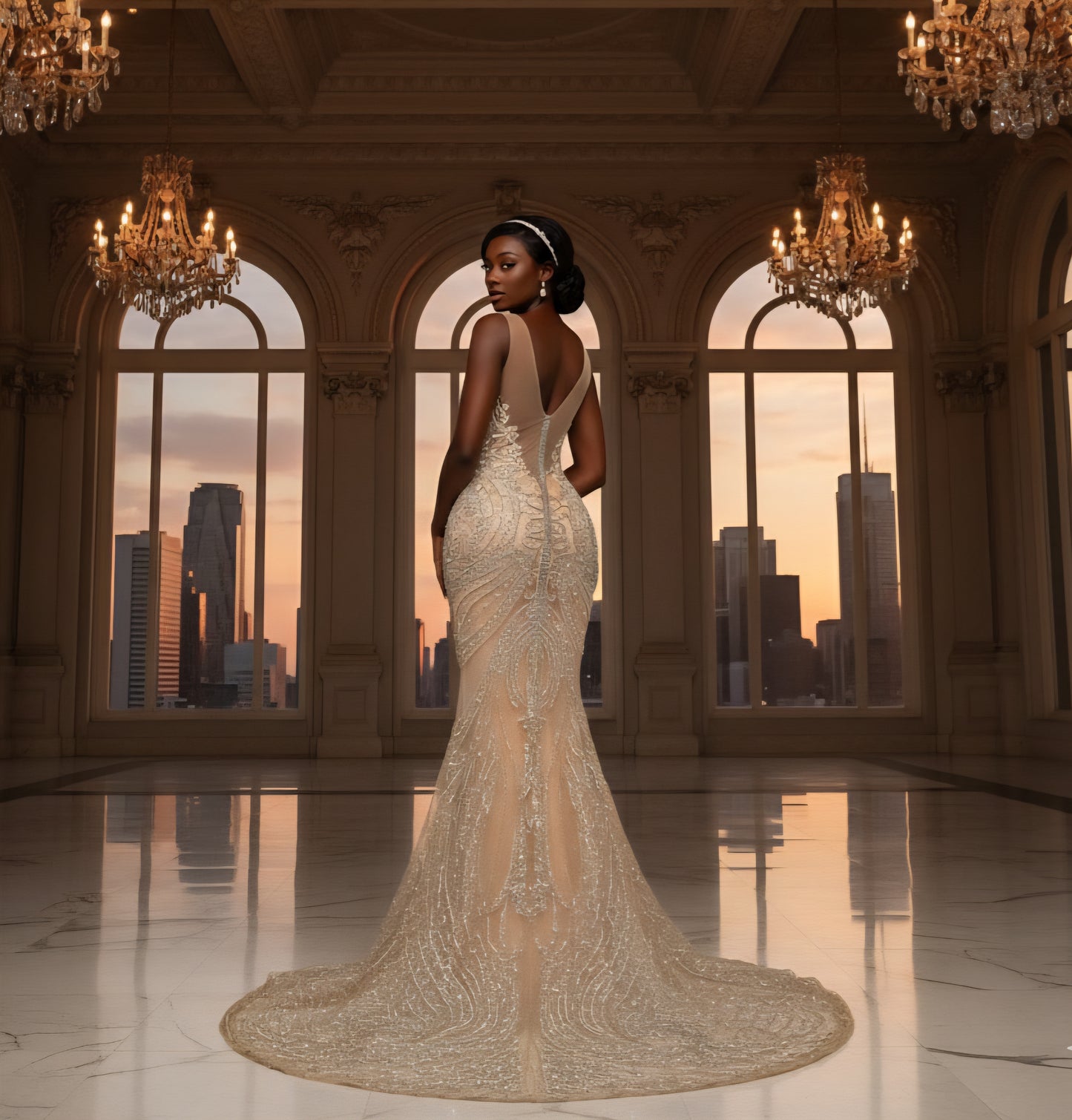 Fuego Rhinestone Mermaid Gown