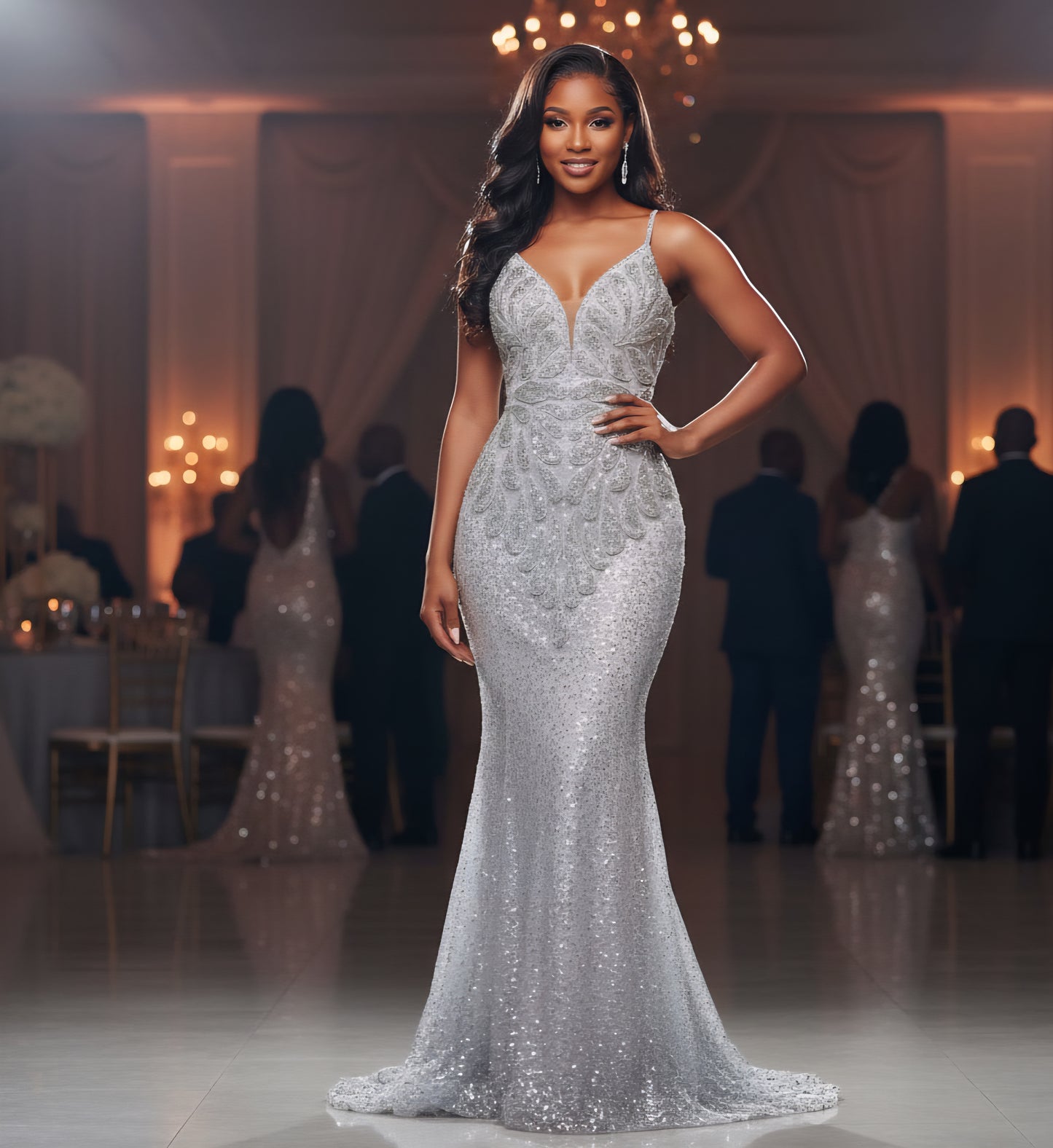 Amani Rhinestone Mermaid Dress