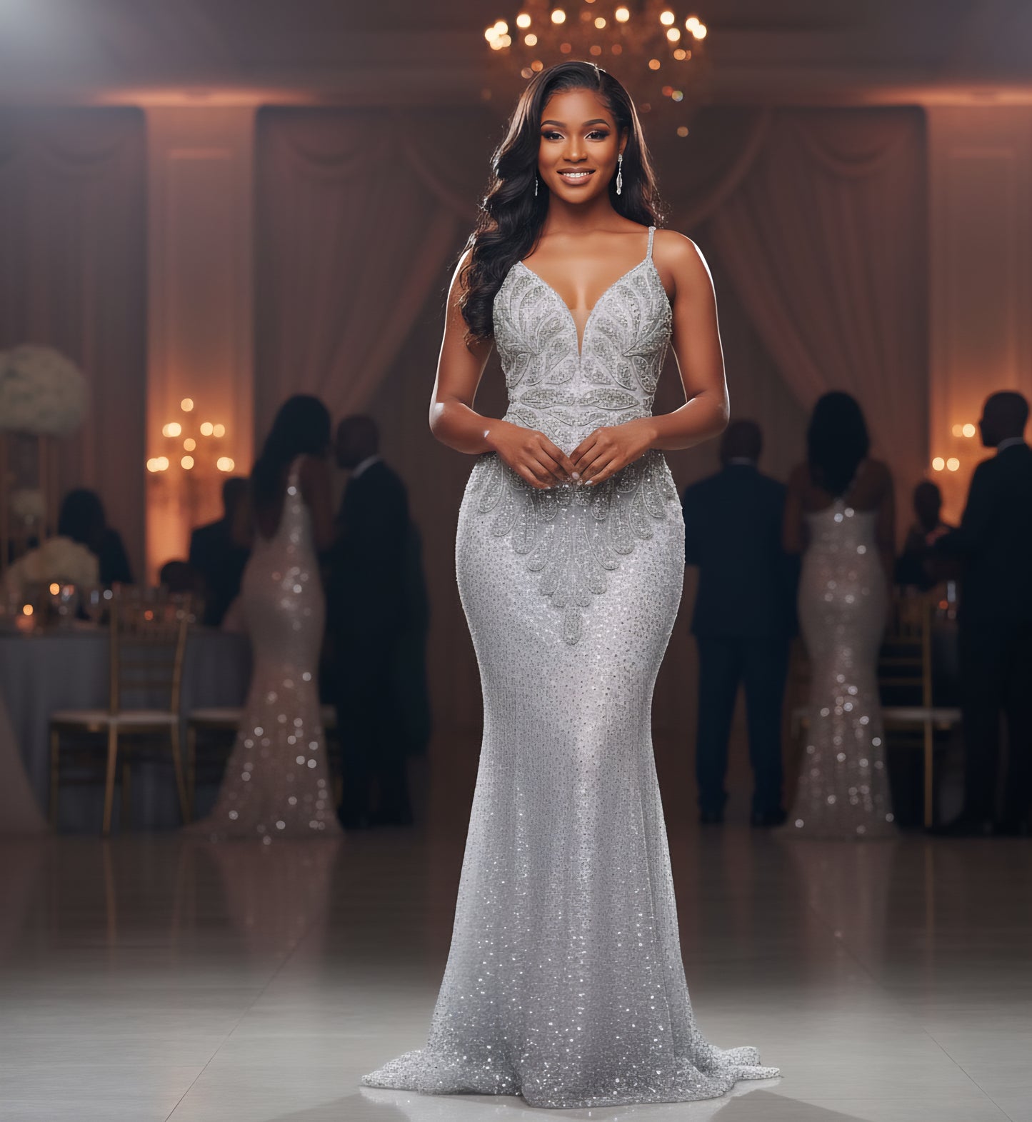 Amani Rhinestone Mermaid Dress