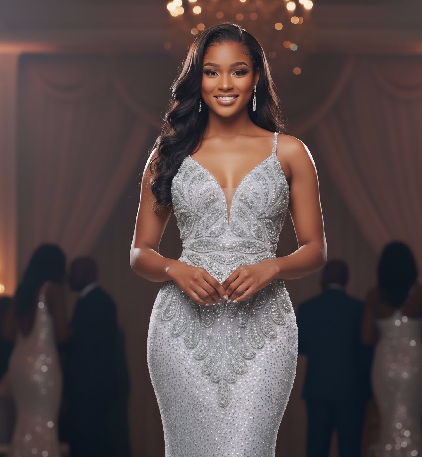 Amani Rhinestone Mermaid Dress