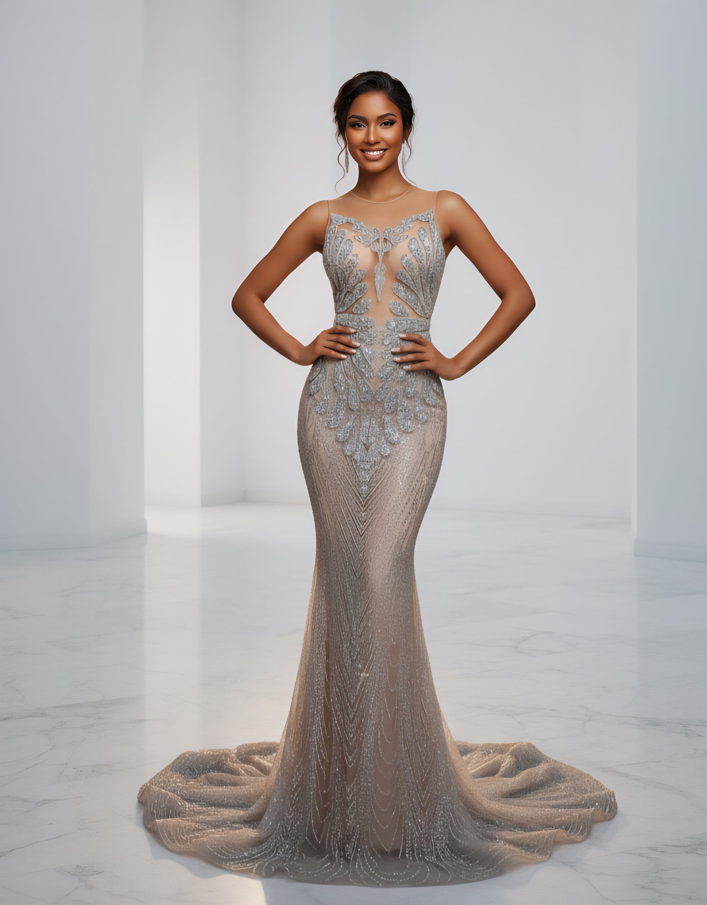 Silver Gigi Amani Rhinestone Dress