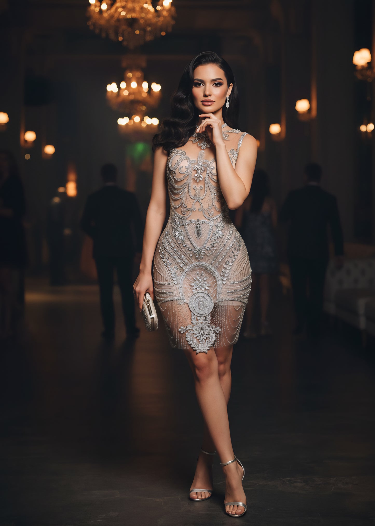 Diamond Asaran Rhinestone Dress