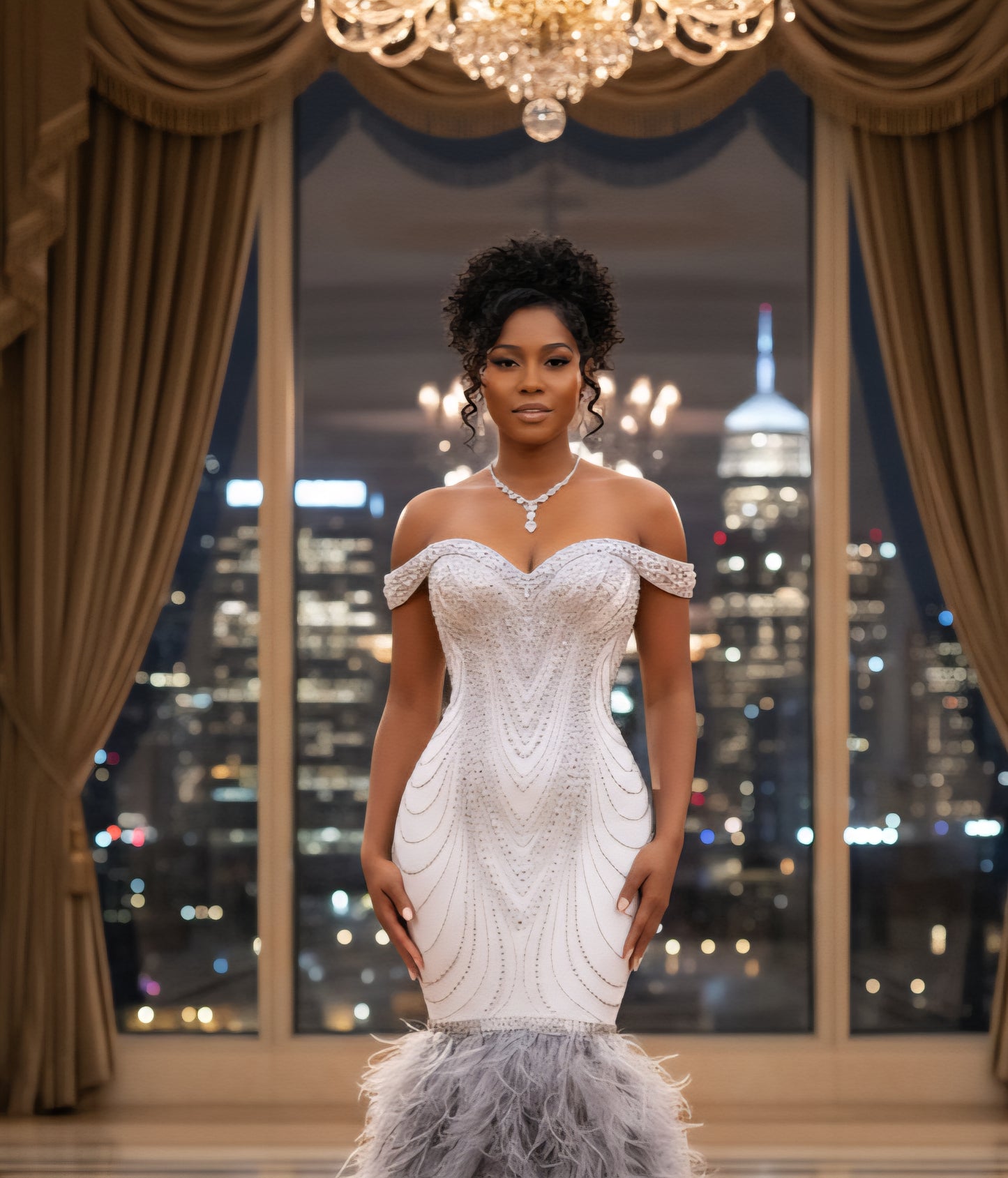 Shimmer Crystal Glitter Mermaid Dress