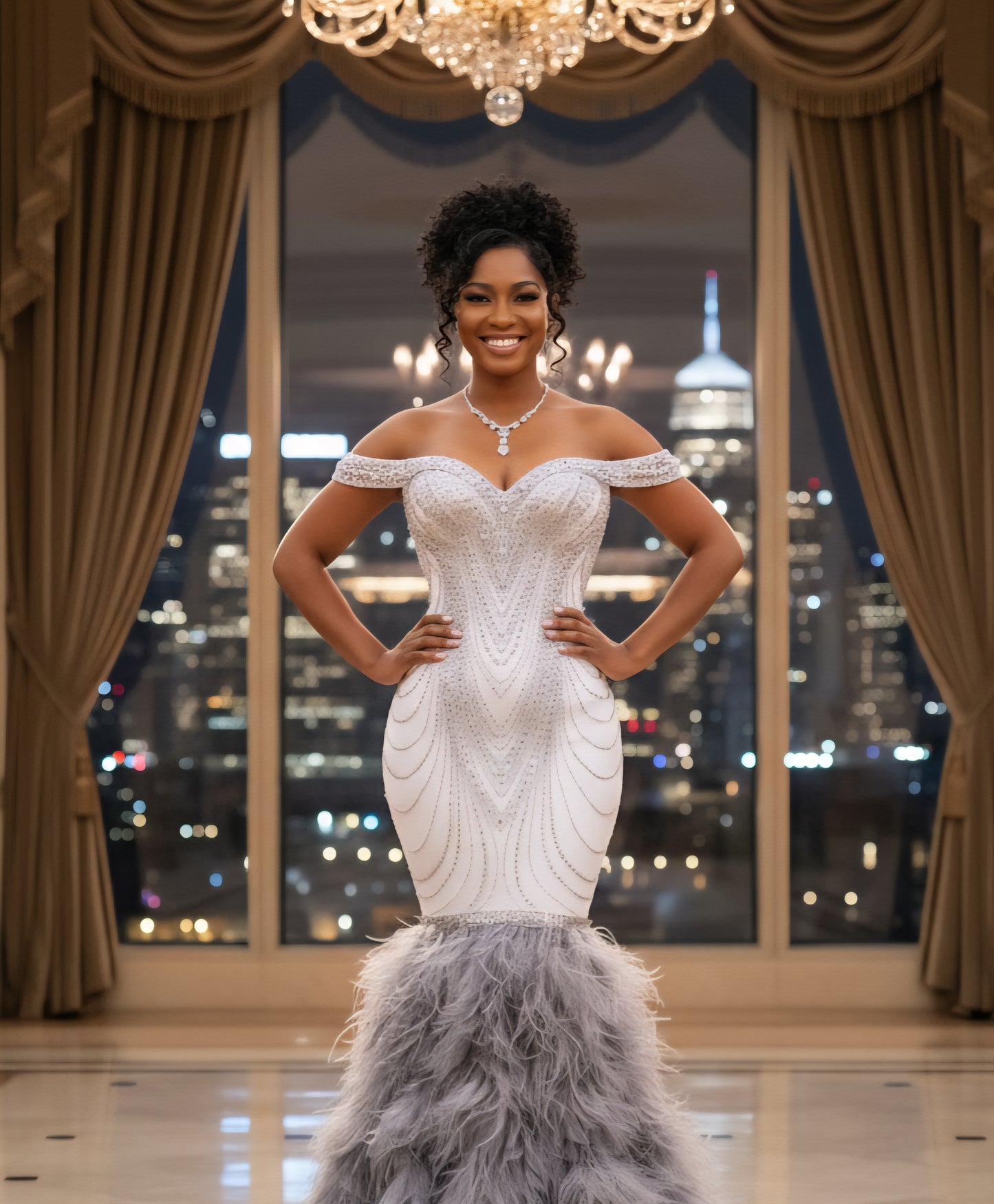 Shimmer Crystal Glitter Mermaid Dress