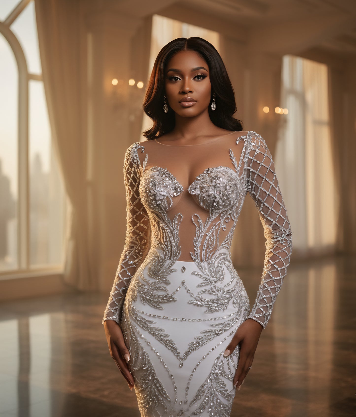 Aphrodite Phoenix Feather Mermaid Dress