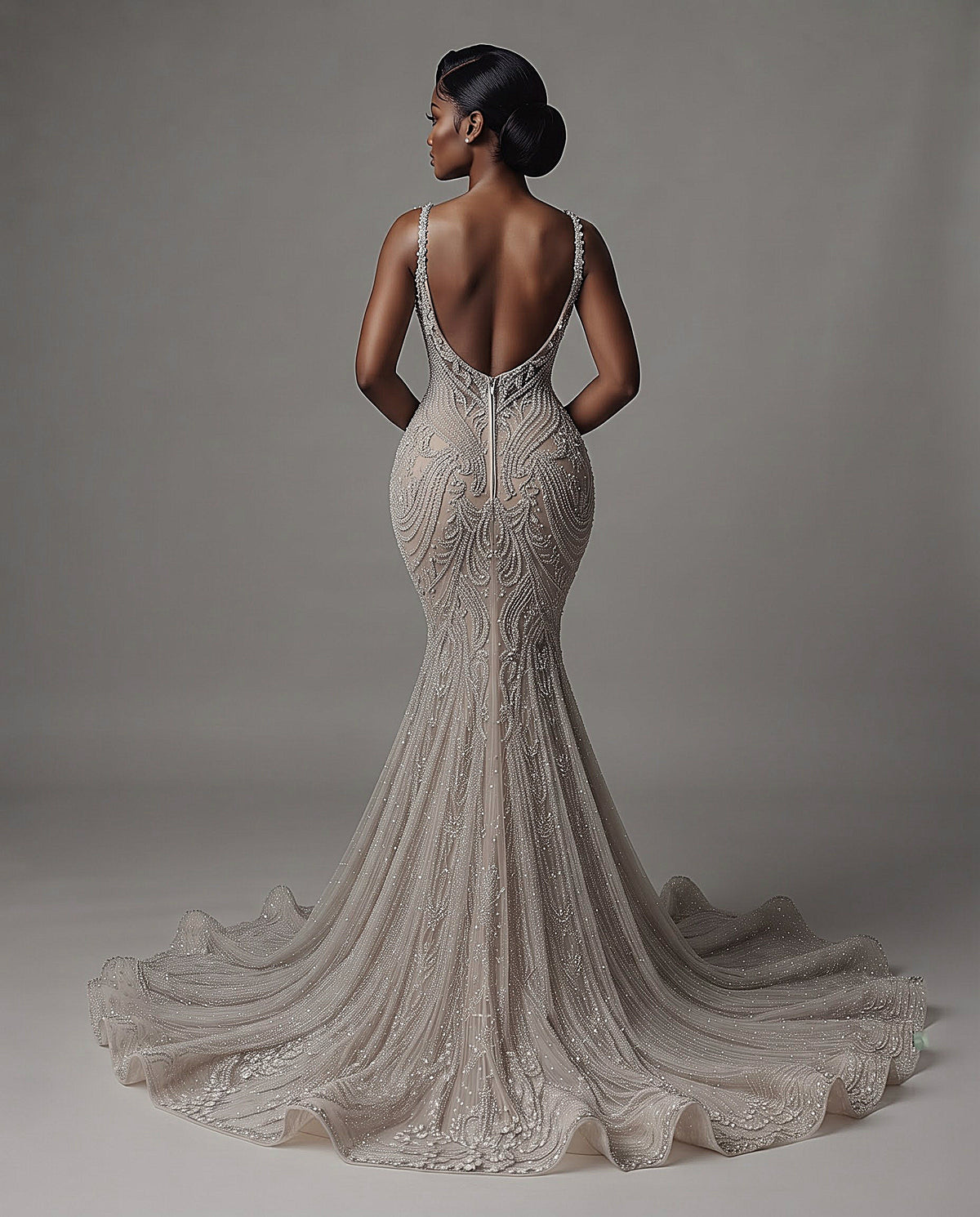 Venty Rhinestone Wedding Mermaid Dress