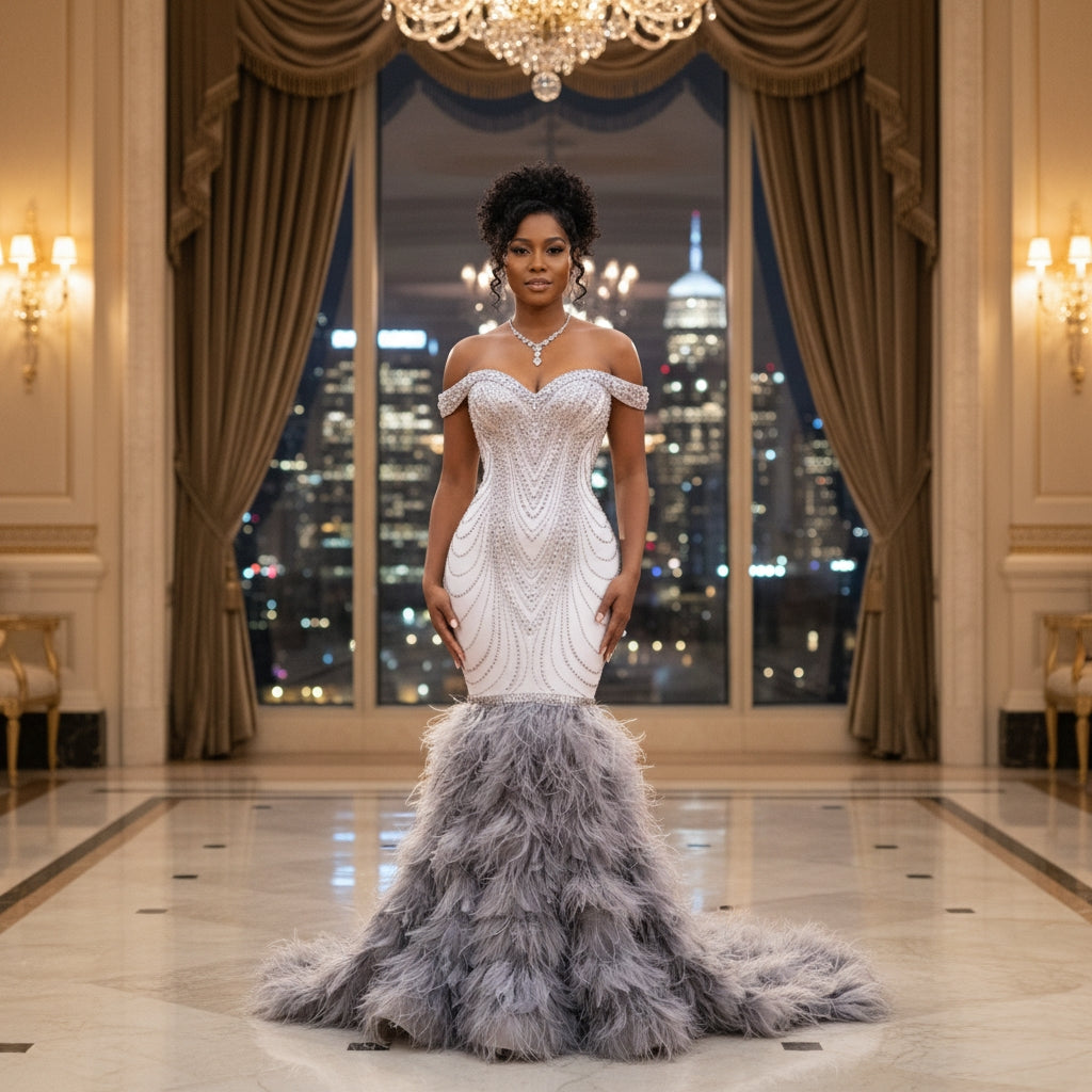 Shimmer Crystal Glitter Mermaid Dress