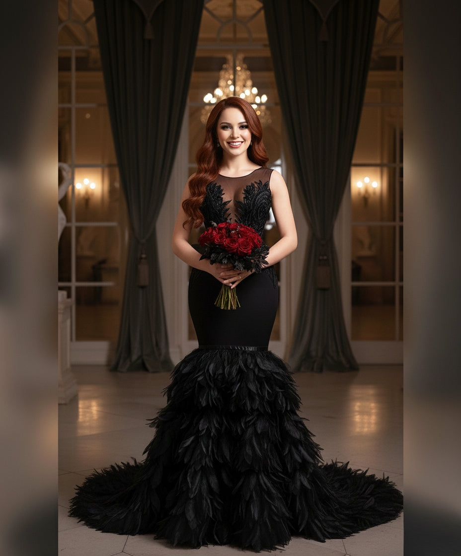 Snowflake Feather Gown