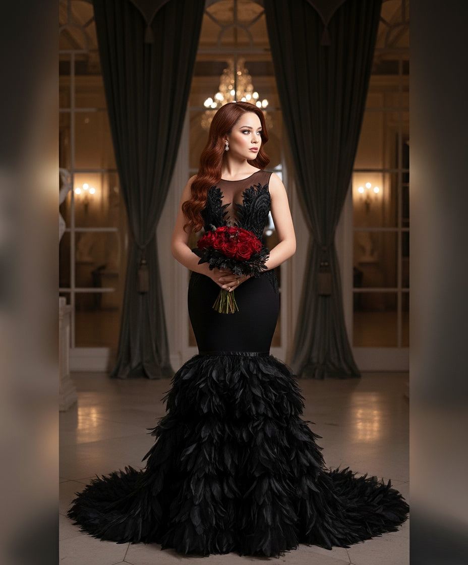 Snowflake Feather Gown