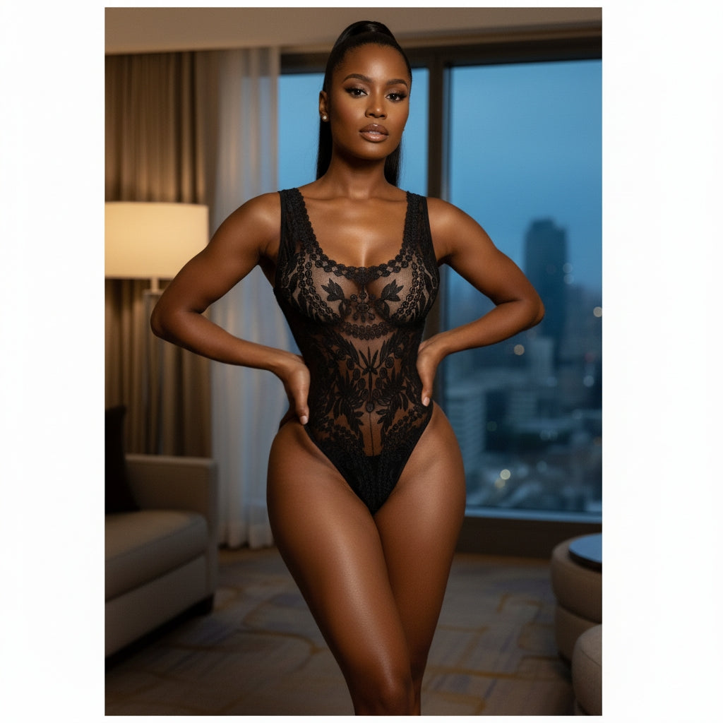 Taquin Embroidery Lace Swimsuit