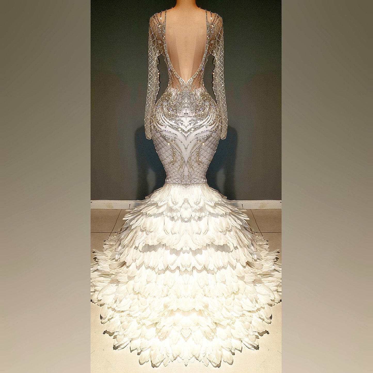 Aphrodite Phoenix Feather Mermaid Dress