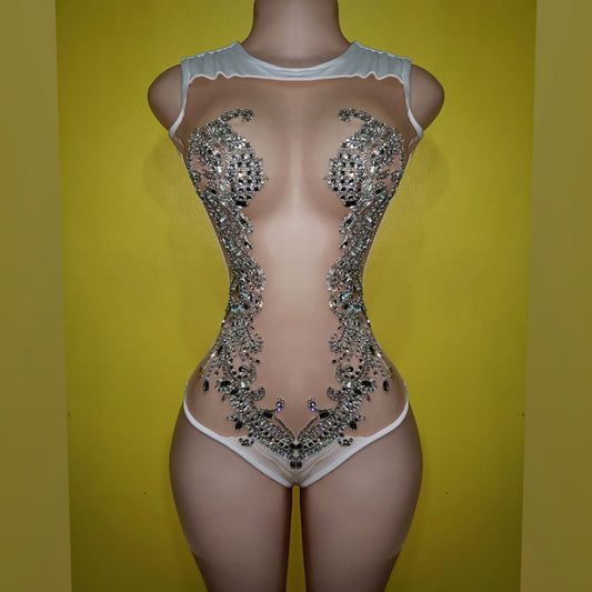Ellocin Sequin Spandex Bodysuit