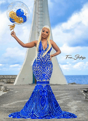 Turn heads in the Mia Allele Spaghetti Strap Sequin Mermaid Dress – designed with a figure-flattering cut, shimmering sequin detail, and a glamorous mermaid silhouette, perfect for proms, evening parties, and formal celebrations.