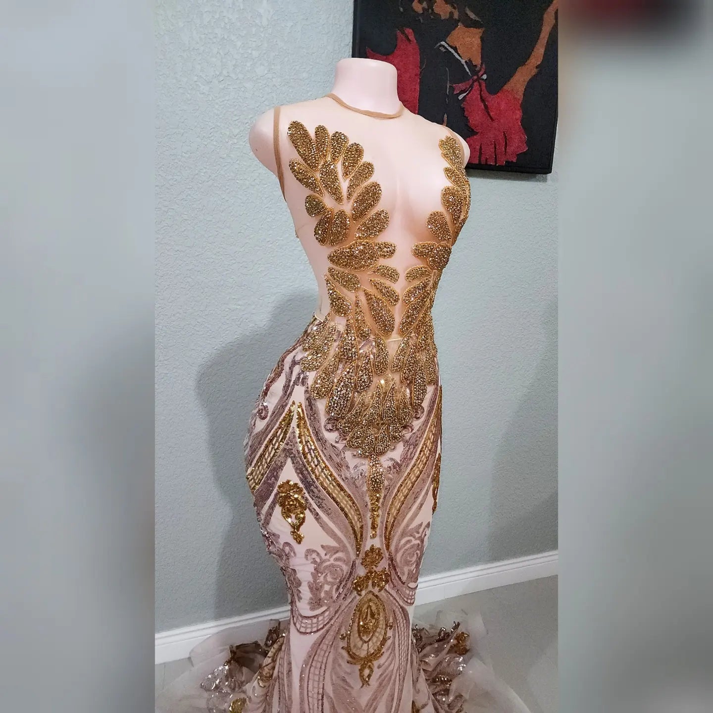 Gigi Amani Rhinestone Sequin Gown