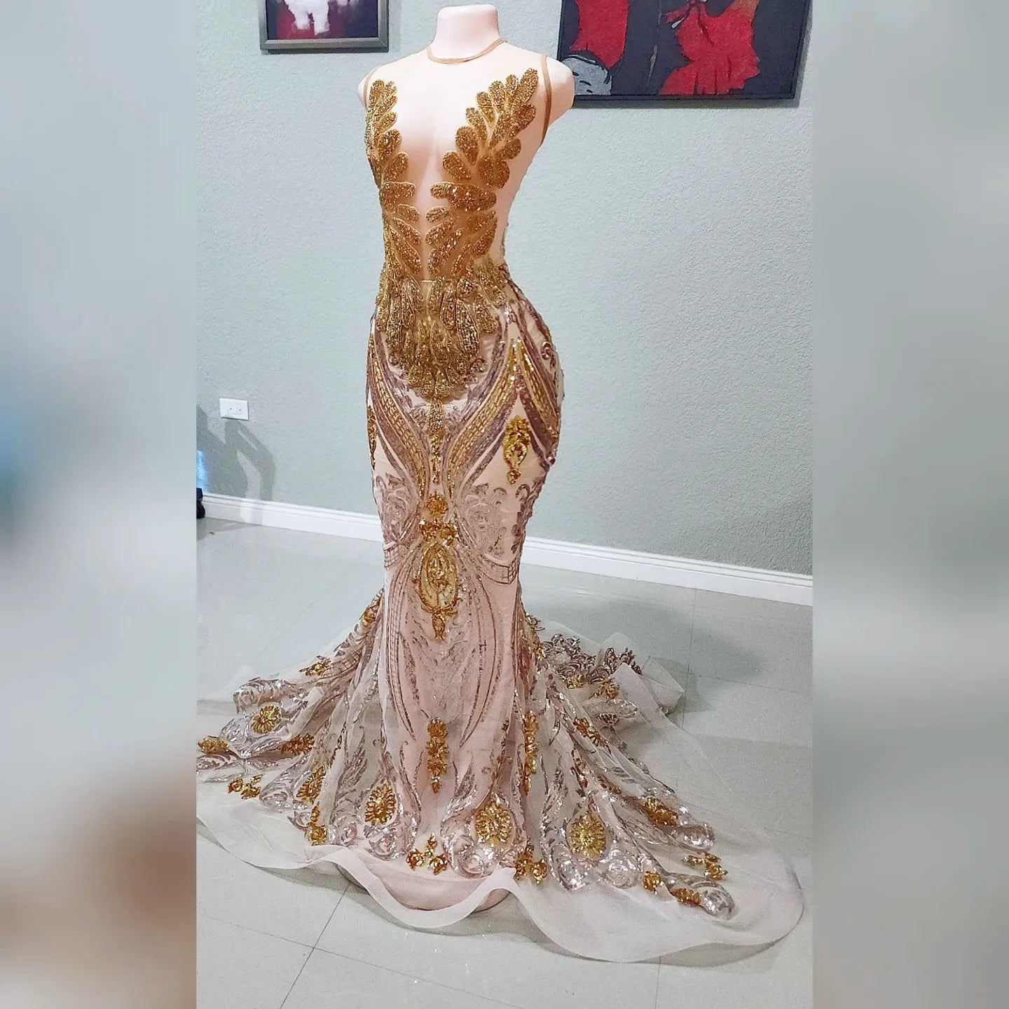 Gigi Amani Rhinestone Sequin Gown