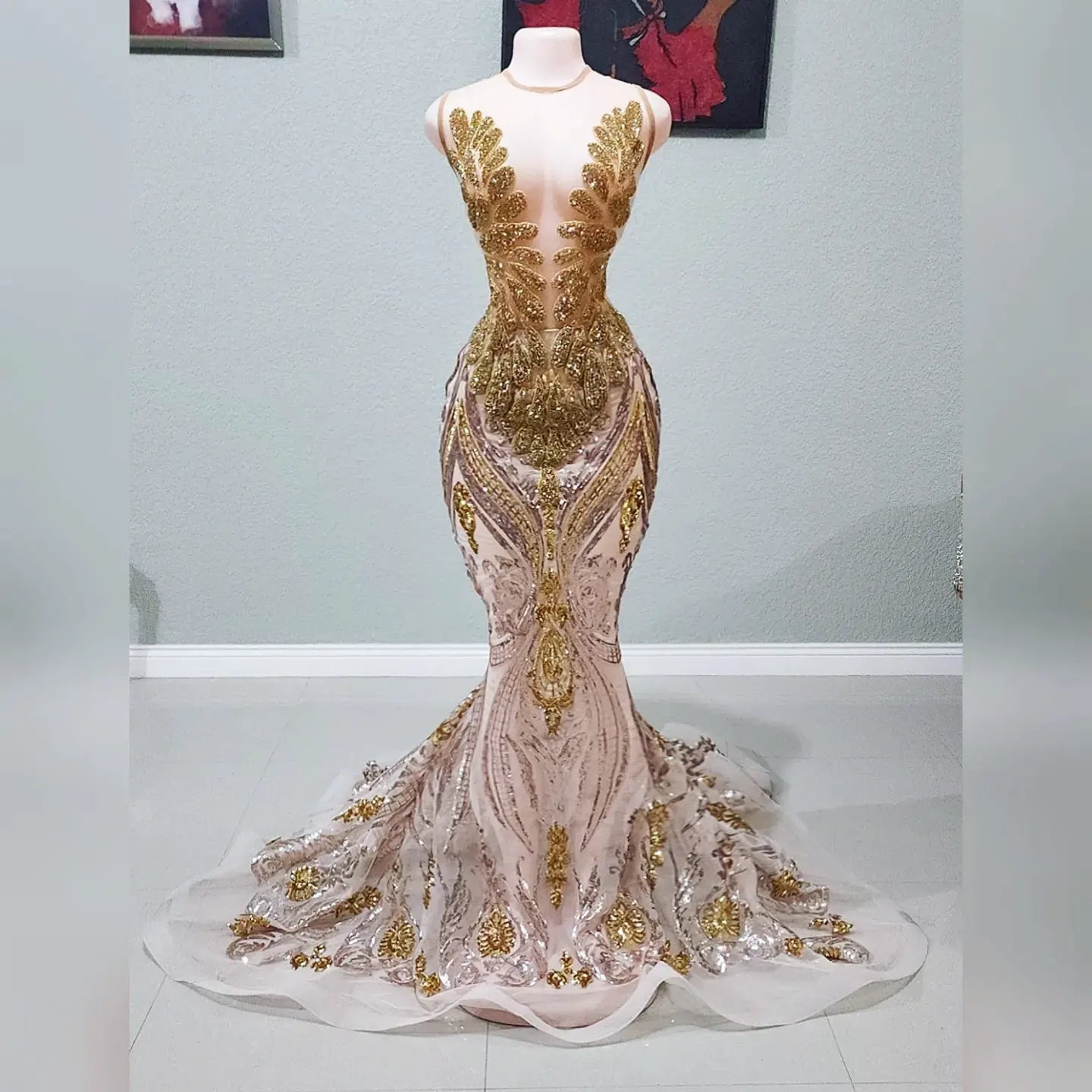 Gigi Amani Rhinestone Sequin Gown