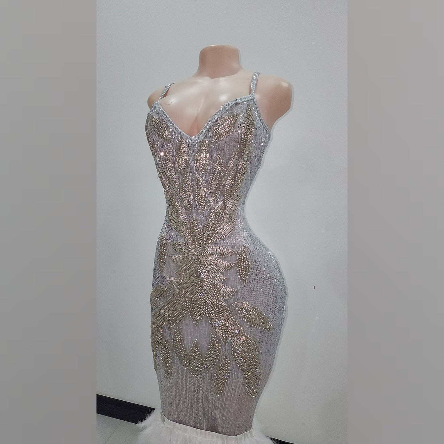 Leah Melani Feather Mermaid Gown