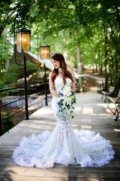 Crystal Pearl Tulle Mermaid Gown