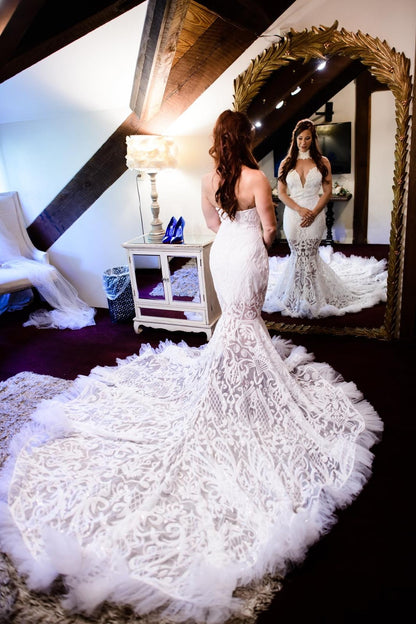 Crystal Pearl Tulle Mermaid Gown