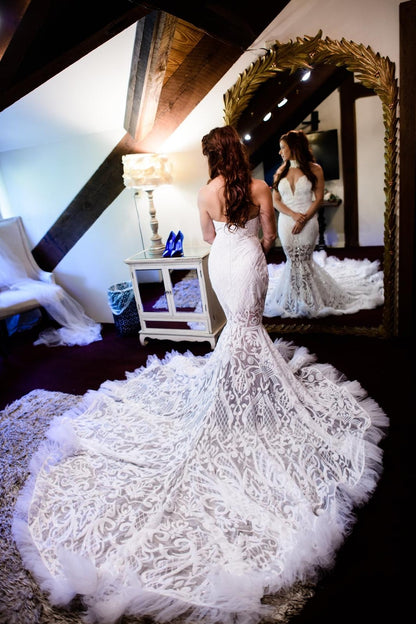 Crystal Pearl Tulle Mermaid Gown
