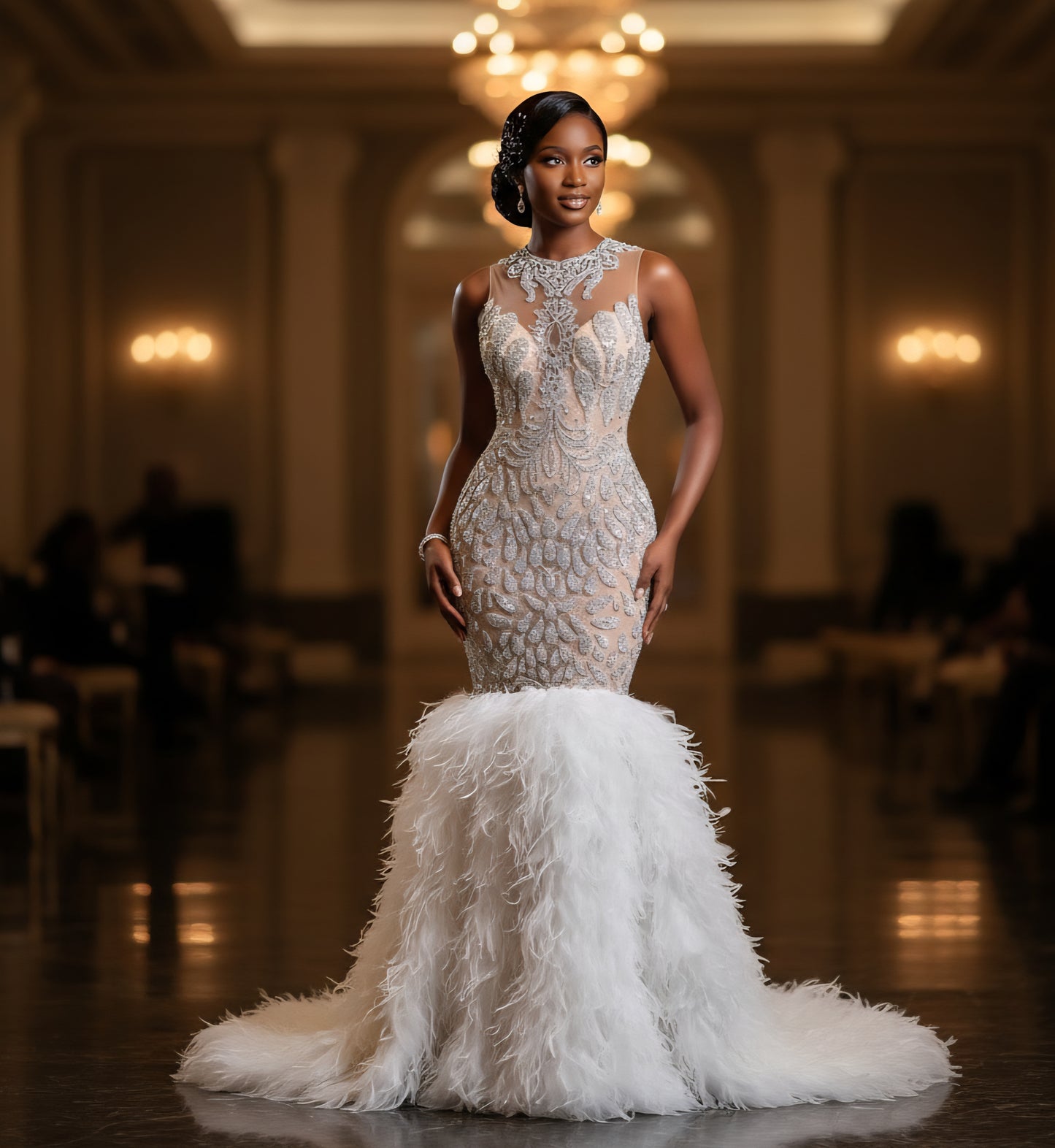 Diamond Phetish Feather Mermaid Dress