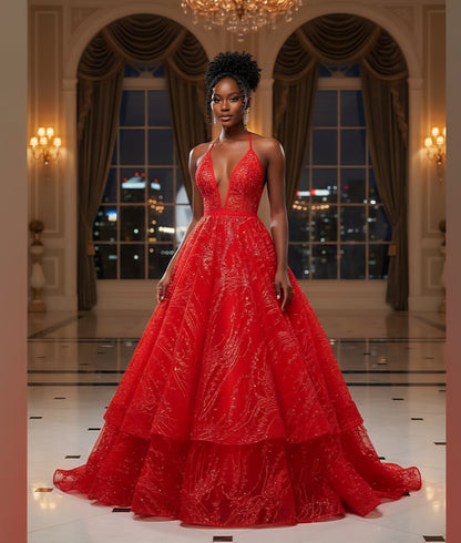 Rashay Embroidery Mermaid Gown