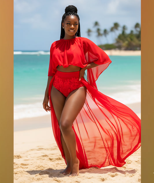 SB High Waist Swimsuit and Cover Up