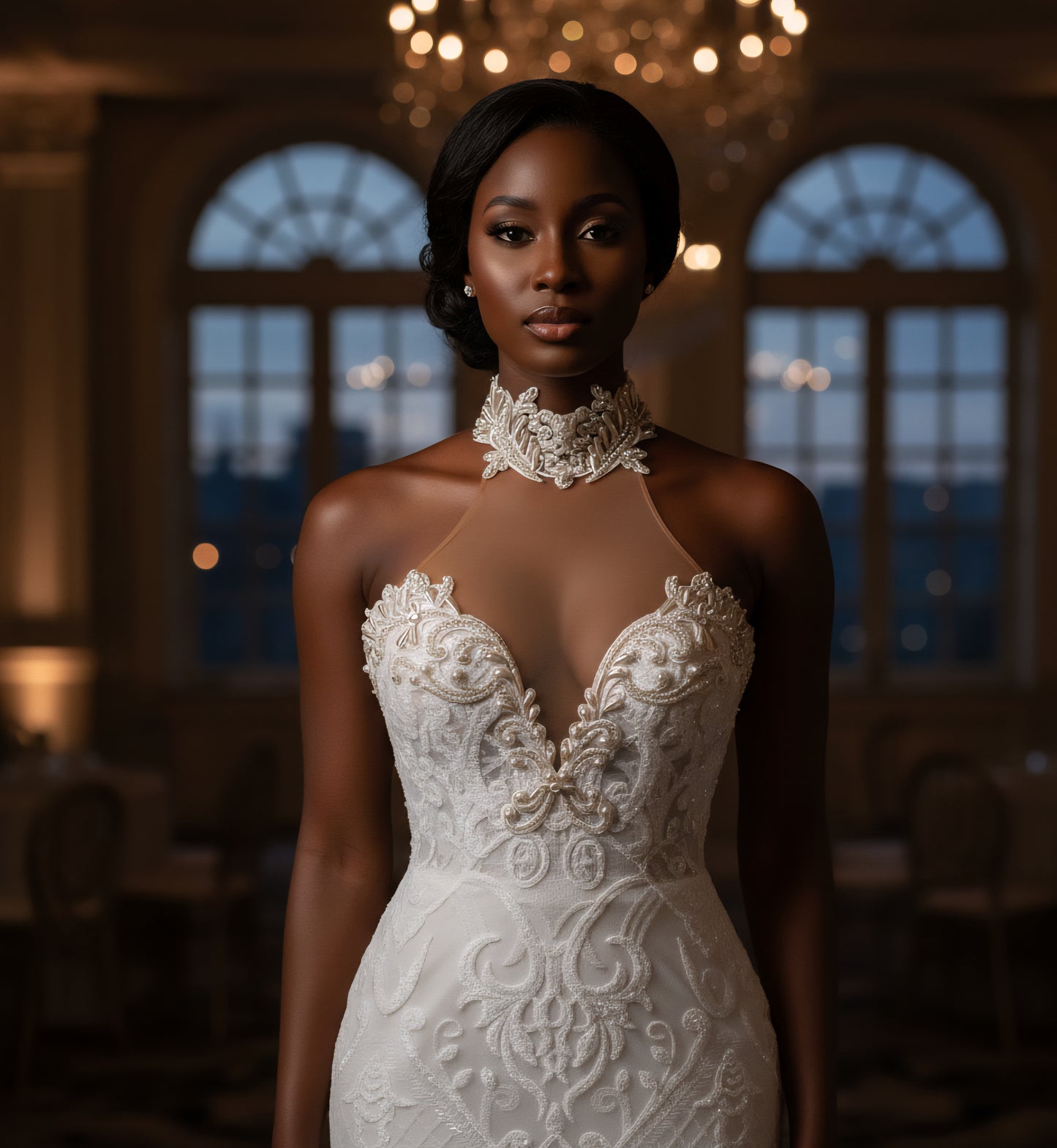 Crystal Pearl Mermaid Wedding Dress