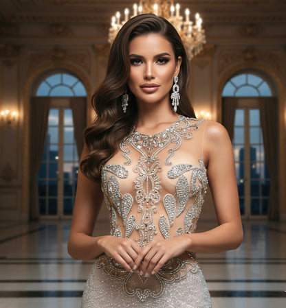 Amarie Shimmer Glitter Rhinestone Dress