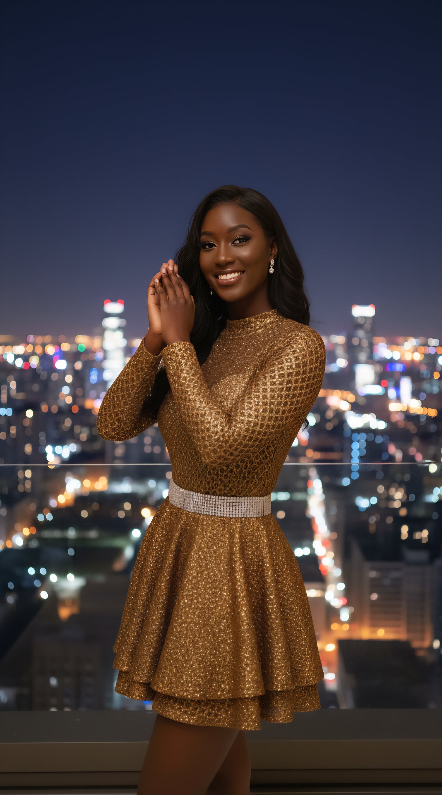 Shimmer Box Skater Dress