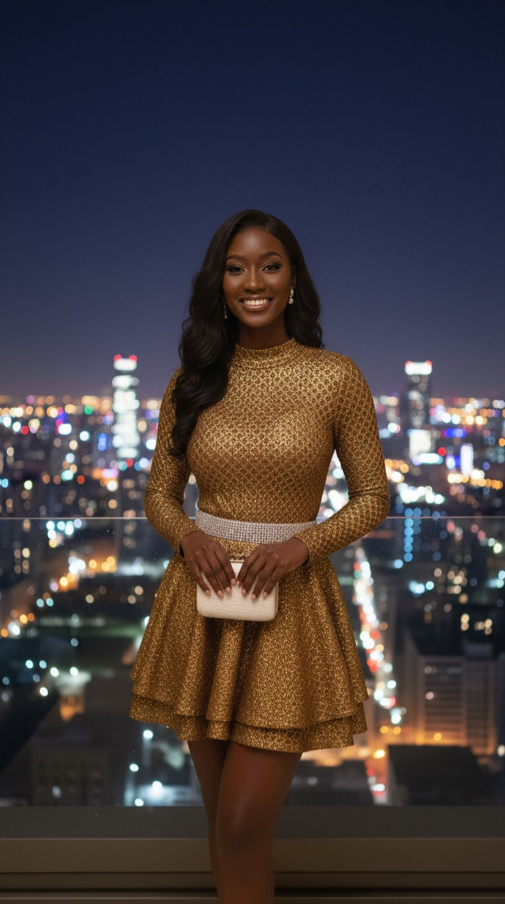 Shimmer Box Skater Dress