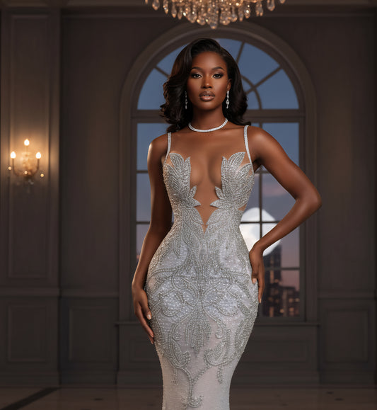 Phayrah Rhinestone Mermaid Gown