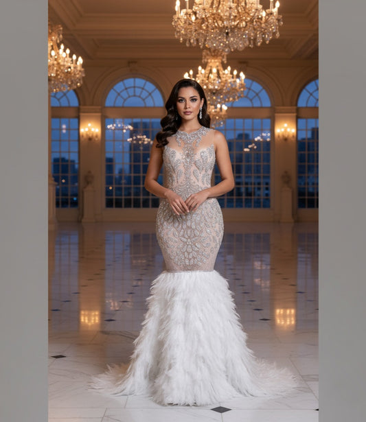 Diamond Phetish Feather Mermaid Dress