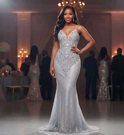 Amani Rhinestone Mermaid Dress