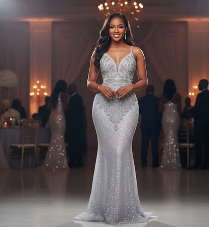 Amani Rhinestone Mermaid Dress