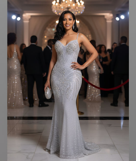 Azuri Rhinestone Mermaid Dress