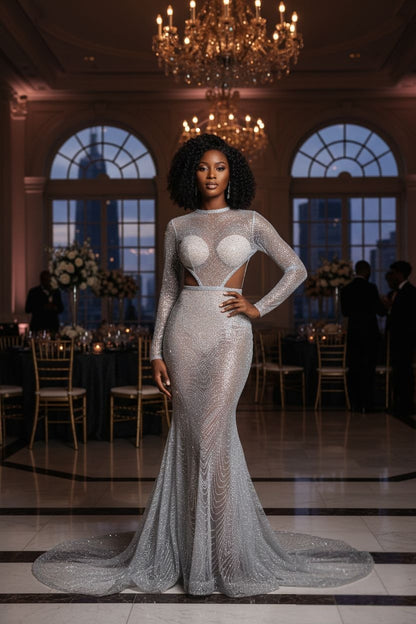 Shimmer Mist Mermaid Gown