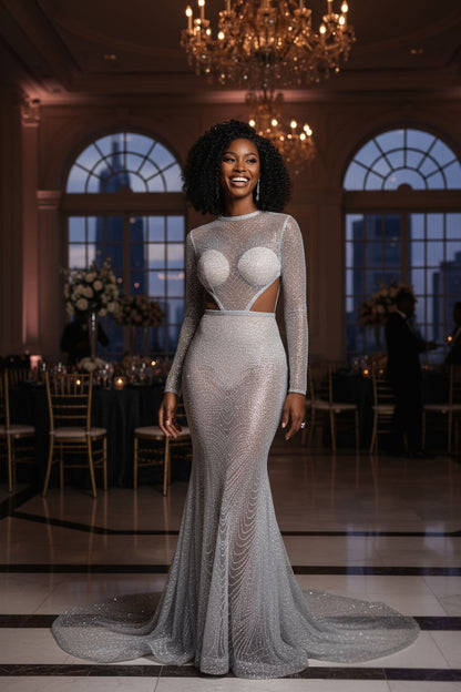 Shimmer Mist Mermaid Gown