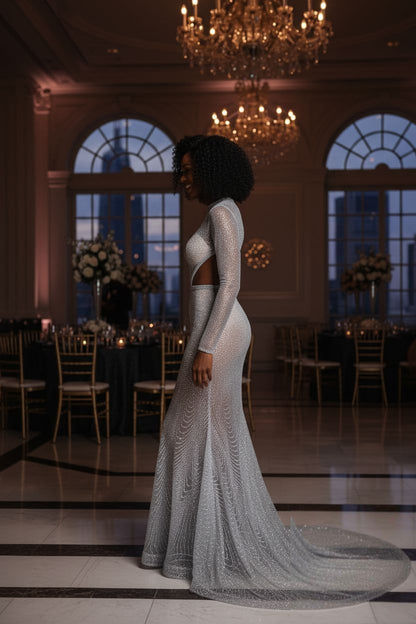 Shimmer Mist Mermaid Gown