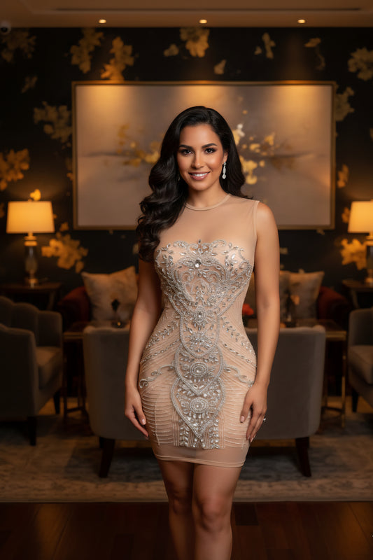 Honey Dip Rhinestone Dress