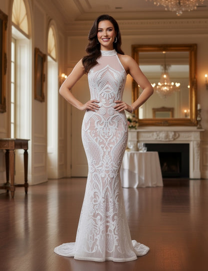 Rivera Turtle Neck Sequin Dress