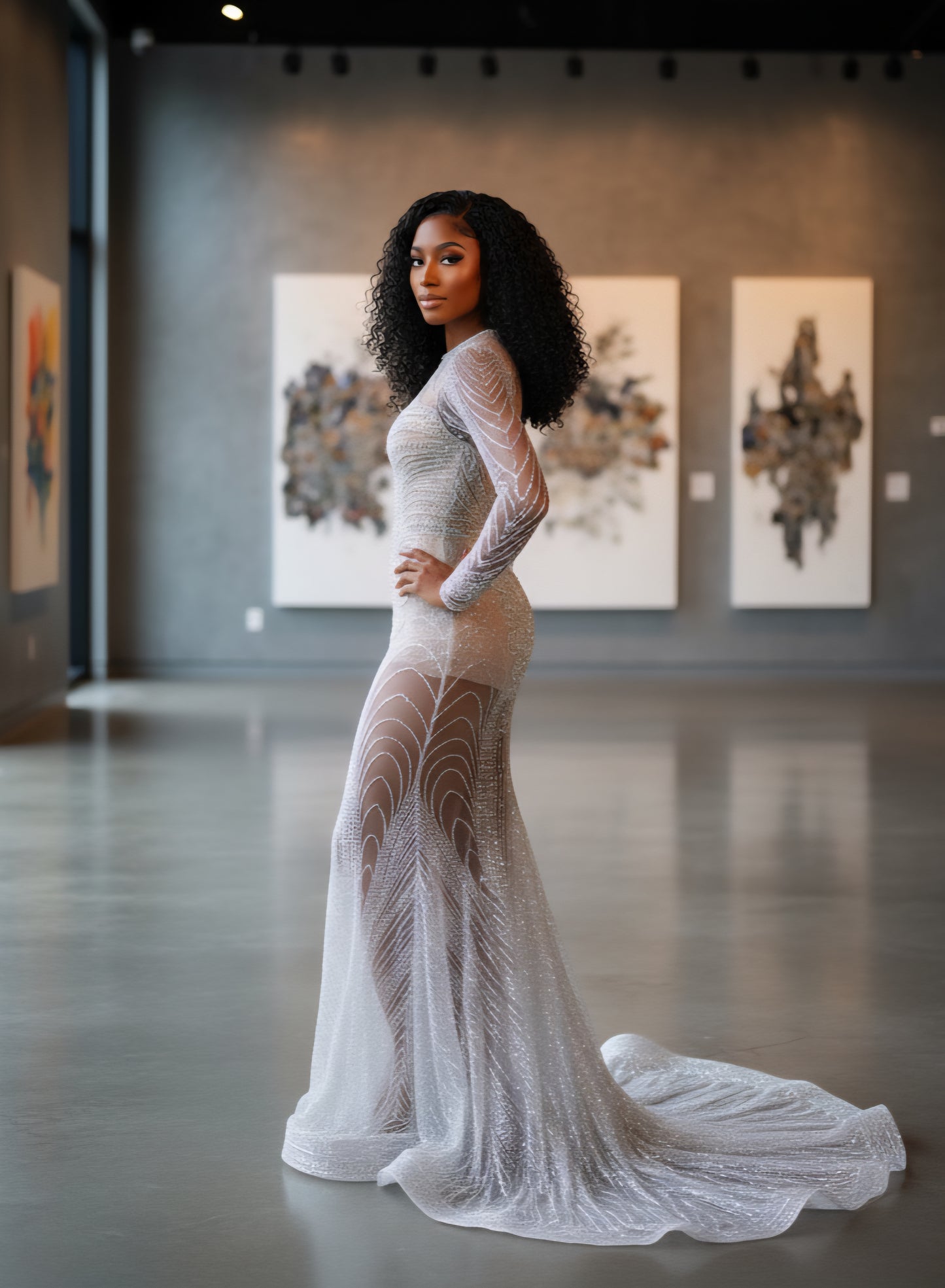 Shimmer Maze Glitter Mermaid Gown