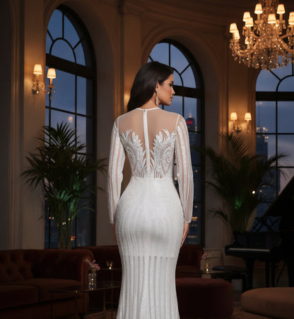 Sabrina Long Sleeve Sequin Mermaid Gown