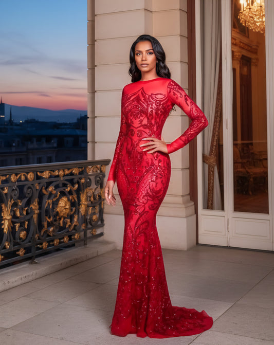 Camparie Long Sleeve Mermaid Dress