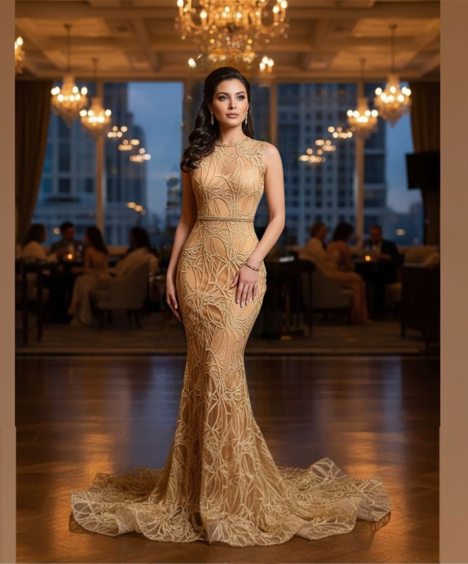 Spidah Web mermaid Gown