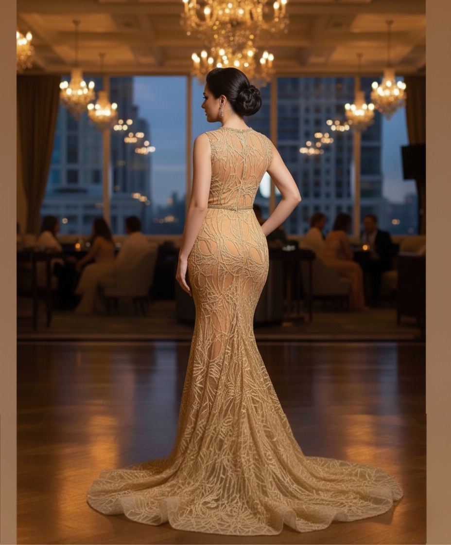 Spidah Web mermaid Gown