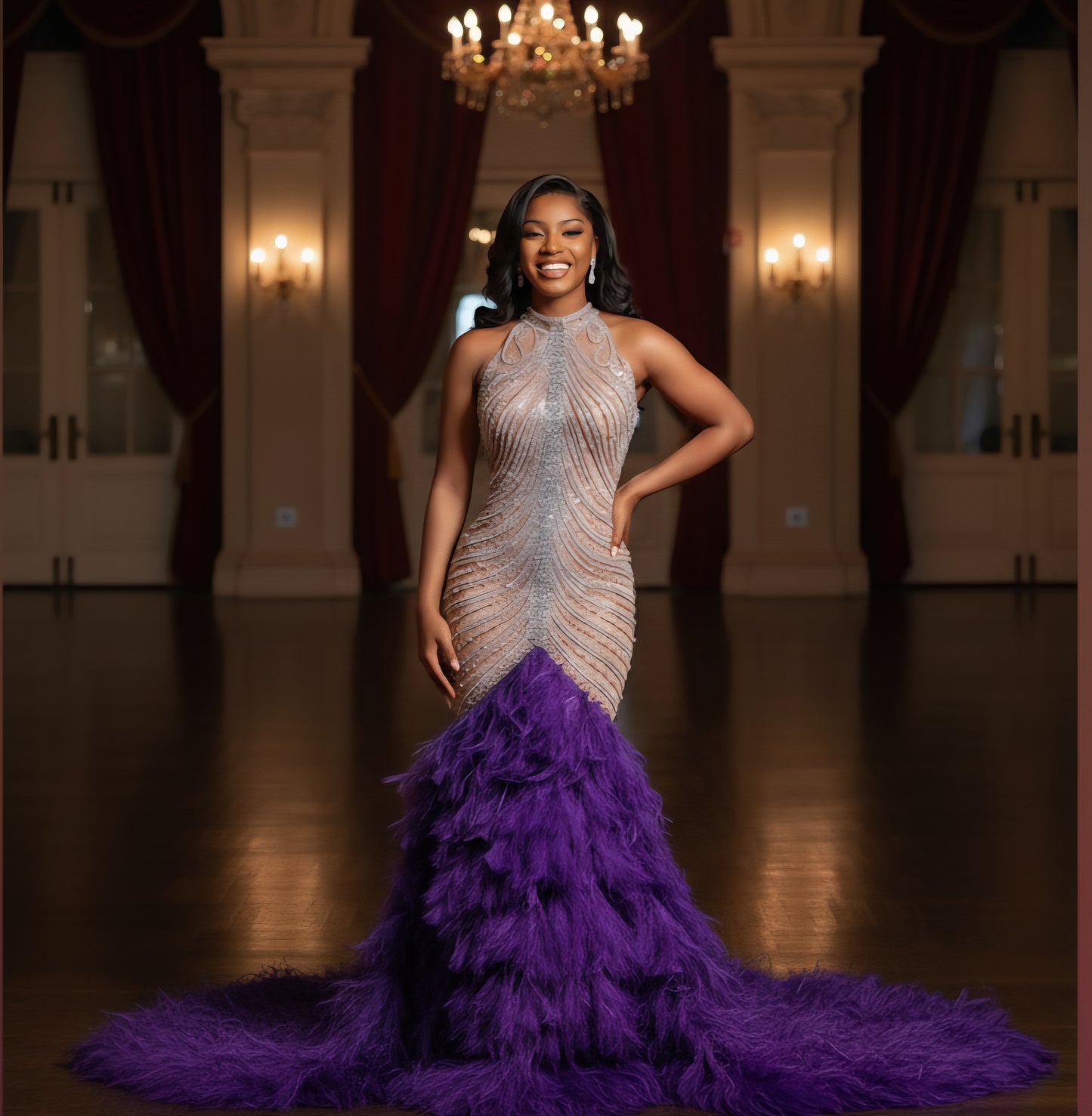 Winter Wonderland Rhinestone Gown