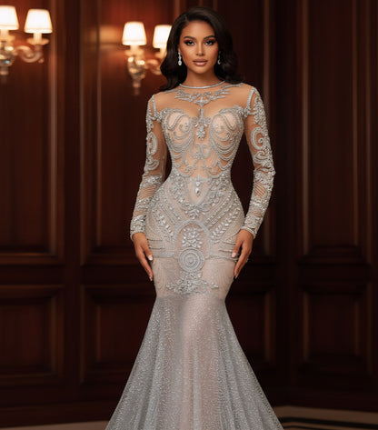 Asaran Long Sleeve Mermaid Dress